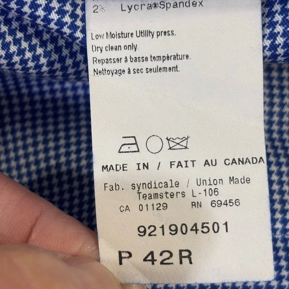 Hart Schaffner Marx Men's Blue Dress Pants Size 42R Classic Fit